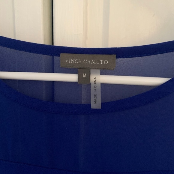 Vince Camuto Royal Blue Sheer Tank - Picture 3 of 5